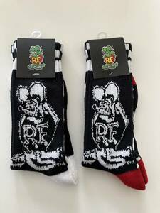 RATFINK(ラットフィンク )ボーダーソックス/25-28cm/2足セット/靴下 /MOONEYES(ムーンアイズ)