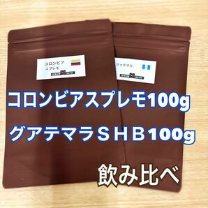 コロンビアスプレモ 100g グアテマラＳＨＢ　100g 飲み比べ 自家焙煎 コーヒー豆