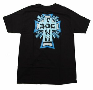 Dogtown Skateboards (ドッグタウン) Tシャツ 80年代 復刻 Cross Logo Color T-Shirt Black x Blue (XL) スケボー SKATE SK8 スケートボー