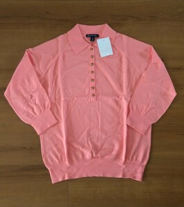  lady's Ran z end tops 7 minute sleeve polo-shirt L unused 