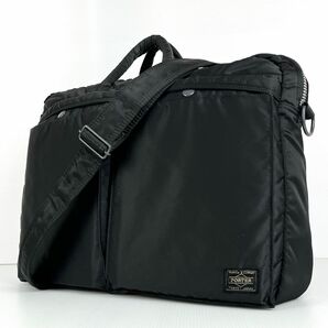 【美品】 PORTER TANKER BRIEFCASE ポーター タンカー 2wayビジネスバッグ ブリーフケース 黒 メンズ