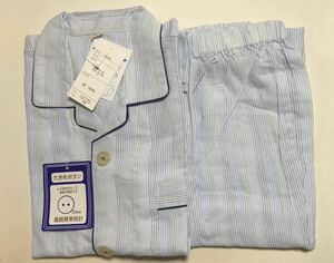 S メンズパジャマ 半袖長ズボン 楊柳 涼感素材 綿100 新品 夏物