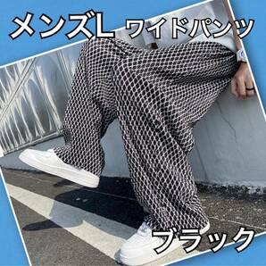 メンズ L ワイド シルエット 総柄 パンツ ダンス 衣装 ストリート 韓国 