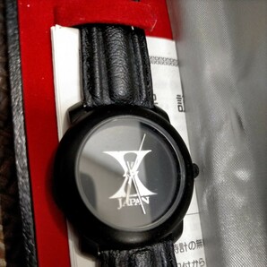 D25 未使用品 X XJAPAN 黒 革ベルト 腕時計 ケースあり 専用ケース バンド 黒文字盤 送料350円の画像6