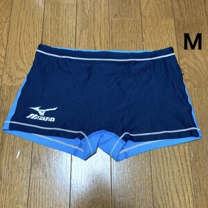 C582ミズノ♪ストレッチ♪ブルーのカラー切り替えボックスタイプ男子競泳水着♪アンダーやコレクションや撮影会にも♪サイズM