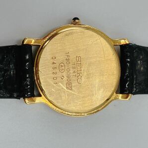 動作品 SEIKO セイコー Exceline 18KT 750 ダイヤ4P レディース 腕時計 1F20-0D90 ゴールド 時計 クオーツ の画像5