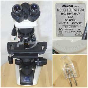 Nikon ニコン 生物顕微鏡 ECLIPSE E200 接眼レンズ・対物レンズ4本付きの画像2