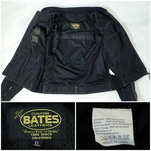 BATES ベイツ メッシュジャケット LONG BEACH CALIFORNIA XL ブラックの画像5