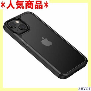 PhoneBeat iPhone 14 用 ケース ク PCバック構造備えたTPUバンパー 高度に透明 ブラック 370