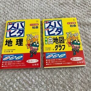 中学受験ズバピタ社会地理 白地図・グラフ（シグマベスト） 水谷安昌／著　2冊セット