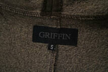 「 イタリア製 GRIFFIN Arch Back Full Zip Up Hoody アーチバック パーカー ウール 」グリフィン Sサイズ メンズ アーカイブ_画像9