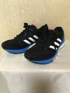 〇　24.0㎝　adidas　adizero boston 3W　アディゼロ3　BOOSTブーストソール　黒白青　個人保管　新品未使用　　　　　　　　送料510円～