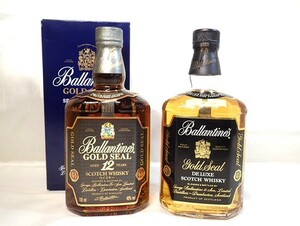 4055[M]◆未開栓古酒◆Ballantine's/バランタイン/GOLD SEAL/12年/DE LUXE/スコッチ/ウイスキー/750ml/700ml/43%/40%/特級 箱付き含む 2本