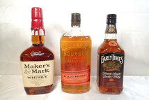 4185[M]◆未開栓古酒◆BULLEIT/EARLY TIMES/Makers' MarK/BOURBON WHISKY/750ml/700ml/45%/40%/バーボン ウイスキー まとめて 3本セット_画像1