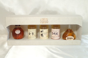 4213[M] с ящиком!* не . штекер старый sake * более город .. место ограничение / более город / бамбук журавль / Miyagi ./Super/VSOP/ виски / Mini бутылка /50ml/ миниатюра 5 вида комплект 