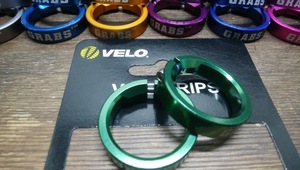 処分 velo color ring グリップ 改造 超軽量 鮮やかなアルマイト 加工 取付かんたん 2パーツ グリーン 142 ゆうメール可