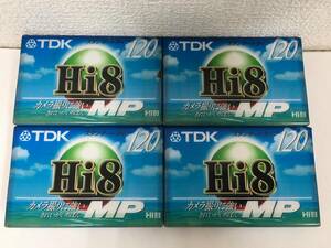 *0e288 unopened 8 millimeter 8.MP120 videotape TDK Hi8 4 pcs set 0*