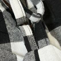 U■ノーブランド レディース オーバーオール サロペット サイズ不明 白色×黒色 チェック柄 ポケット付き 肩紐調節可能 パンツ 綿100%_画像5