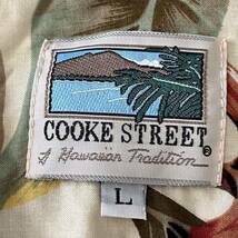 I■ COOKE STREET クックストリート メンズ アロハシャツ ベージュ×レッド×グリーン Lサイズ トップス 半袖シャツ ハワイアンシャツ_画像3