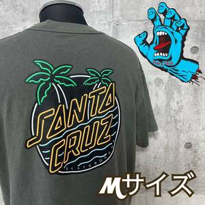 M■ SANTA CRUZ サンタクルーズ メンズ バックプリント Tシャツ 半袖 Mサイズ ダークグレー カーキ系 型番502211415 トップス ストリート 