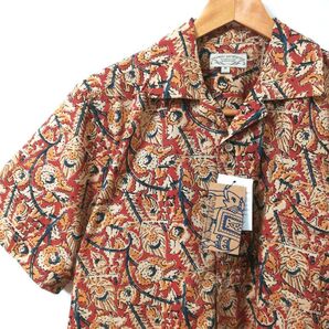 インド ネイティブ柄 オープンカラーシャツ アロハシャツ コットンシャツ Mサイズ 新品 未使用 タグ付き