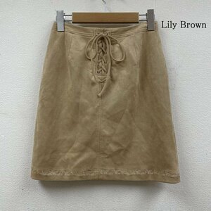 リリー ブラウン ミニスカート Mini Short Skirt 裾刺繍 台形 リボン LWFS194005 スカート スカート 0 ベージュ / ベージュ 刺繍