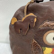 イビザ IBIZA レザー ショルダー バッグ Leather Shoulder Bag フクロウ ショルダーバッグ - 茶 / ブラウン_画像3