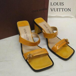  Louis Vuitton square tu enamel mules sandals 0040 GI 36 1/2 sandals 23.0cm yellow / yellow 