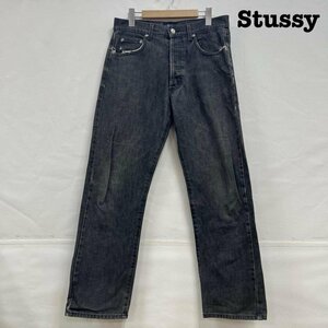ステューシー OLD STUSSY 紺タグ USA製 ブラックデニム 32 パンツ パンツ 32インチ 灰 / グレー 無地