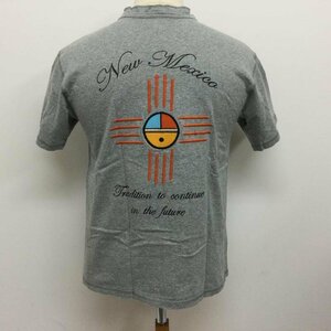 サード NEW MEXICOロゴ バックデカロゴ刺繍 ヘンリーネック 半袖Tシャツ Tシャツ Tシャツ S 灰 / グレー ロゴ、文字 X 刺繍