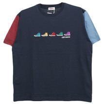 【新品】 4L ネイビー コンバース(CONVERSE) 半袖 Tシャツ メンズ 大きいサイズ ロゴ シューズ 刺繍 プリント クルーネック カットソー_画像3