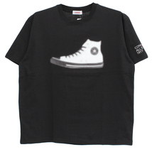 【新品】 2L ブラック コンバース(CONVERSE) 半袖 Tシャツ メンズ 大きいサイズ スニーカー シューズ プリント クルーネック カットソー_画像3