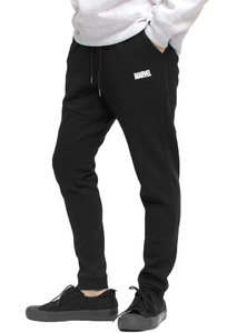 【新品】 M ブラック MARVEL マーベル スウェットパンツ メンズ サイドライン ロゴ プリント ダンボール素材 ジョガーパンツ
