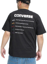 【新品】 3L ブラック コンバース(CONVERSE) 半袖 Tシャツ メンズ 大きいサイズ フェス風 バック プリント クルーネック カットソー_画像1