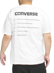 【新品】 5L ホワイト コンバース(CONVERSE) 半袖 Tシャツ メンズ 大きいサイズ フェス風 バック プリント クルーネック カットソー