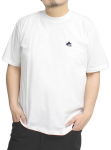 【新品】 4L ホワイト LOGOS PARK(ロゴス パーク) 半袖 Tシャツ メンズ 大きいサイズ ワンポイント 刺繍 プリント クルーネック カットソー