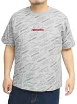 【新品】 3L 杢グレー コンバース(CONVERSE) 半袖 Tシャツ メンズ 大きいサイズ 総柄 ビッグ シューズ プリント ロゴ 刺繍 クルーネック カ_画像1