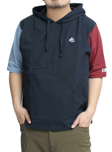 【新品】 4L クレイジー LOGOS PARK(ロゴス パーク) 半袖 パーカー メンズ 大きいサイズ プルオーバー ロゴ プリント Tシャツ カットソー