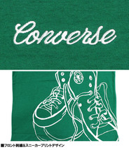 【新品】 4L グリーン コンバース(CONVERSE) 半袖 Tシャツ メンズ 大きいサイズ 総柄 ビッグ シューズ プリント ロゴ 刺繍 クルーネック カ_画像7