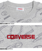 【新品】 2L ブラック コンバース(CONVERSE) 半袖 Tシャツ メンズ 大きいサイズ 総柄 ビッグ シューズ プリント ロゴ 刺繍 クルーネック カ_画像6