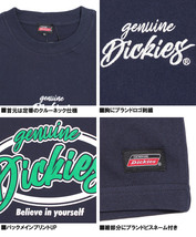 【新品】 4L ネイビー [GENUINE Dickies] 半袖 Tシャツ メンズ 大きいサイズ ロゴ バック プリント クルーネック カットソー_画像7