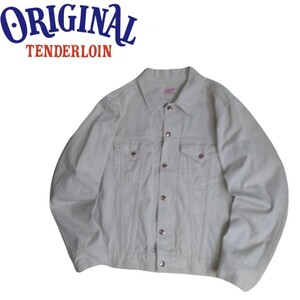 極美品 名作 TENDERLOIN 3rd ピケ生地 デニムジャケット トラッカージャケット ジージャン メンズS テンダーロイン チャレンジャー 240419