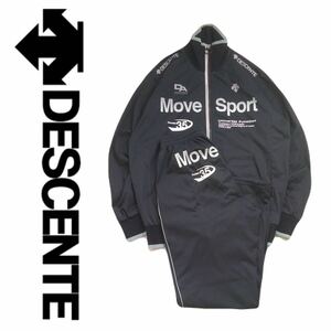 特大O 極美品 プロアスリート着 DESCENTE ムーブスポーツ トラック ジャージ 上下セット セットアップ メンズ デサント ブラック 黒 240430