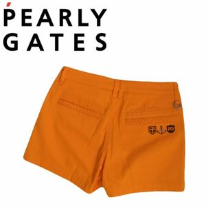 未使用級 21年新作 PEARLY GATES ストレッチ ショートパンツ ハーフパンツ ゴルフパンツ レディース0 パーリーゲイツ ゴルフウェア 240439A