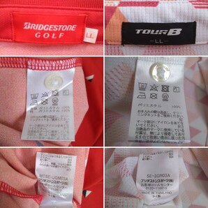 特大LL 着用少極美 プロ仕様 BRIDGESTONE GOLF TOUR-B 吸水速乾 ストレッチ 総柄 半袖ポロシャツ メンズ ブリヂストン ゴルフウェア 240498の画像9