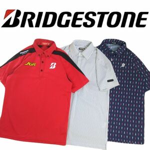 極美 プロ仕様 豪華3点 BRIDGESTONE GOLF TOUR-B ULTICORE 吸水速乾 ストレッチ 半袖ポロシャツ メンズM ブリヂストン ゴルフウェア2404126