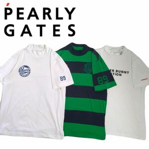 最高級 豪華3点 PEARLY GATES 吸水速乾 ストレッチ 半袖シャツ モックネック インナー メンズ4 パーリーゲイツ ゴルフウェア 2404147