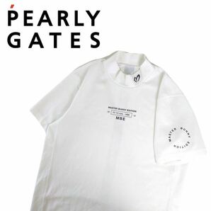 23年新作 極美 PEARLY GATES MASTER BUNNY 吸水速乾 ストレッチ モックネック 半袖シャツ インナー メンズ4 パーリーゲイツ ゴルフ 2404185の画像1