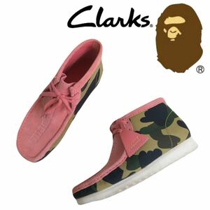  ultimate beautiful goods A BATHING APE × CLARKS canvas × suede wala Be moccasin chukka boots leather shoes men's 26.5cm Ape Clarks 2404258