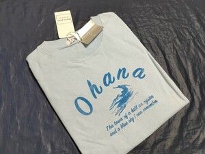 M寸・半袖新品／ohanaプリントTシャツ◆アイスブルー